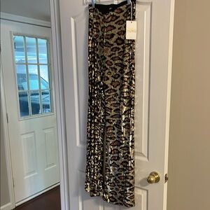 Show Me Your MuMu Black and Gold Wide Leg Pants